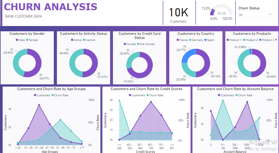 Bank Customer Churn Dashboard